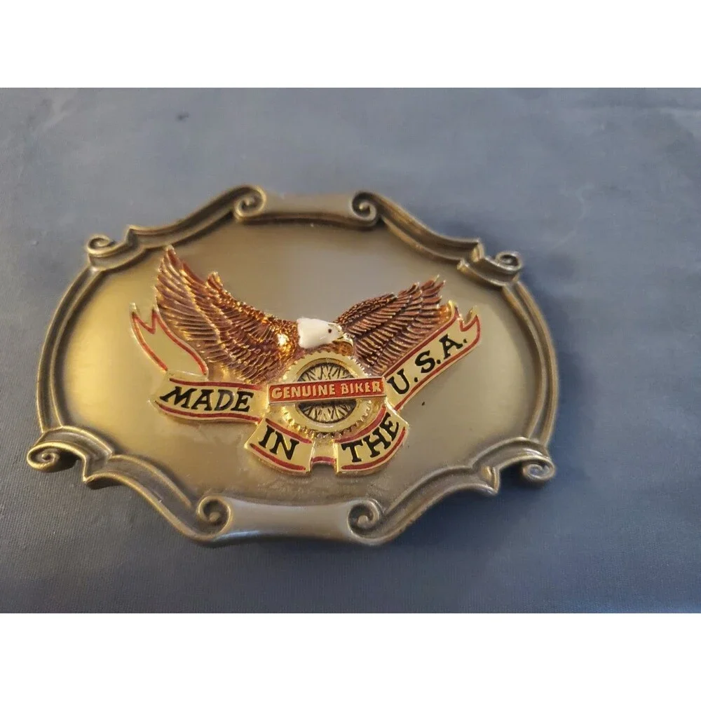 Vtg Genuine Biker Flying Eagle Belt Buckle Raintree Made in USA 1978 Harley HD